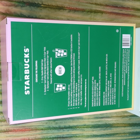 Starbucks 24 oz Tumbler Set & 6 Iced Coffee K-Cup Pods In Pink Tones - Picture 7 of 7